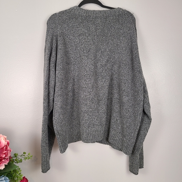 American Eagle Gray Pullover Minimal Basics Classic Crewneck Knit Sweater XL - Picture 7 of 7